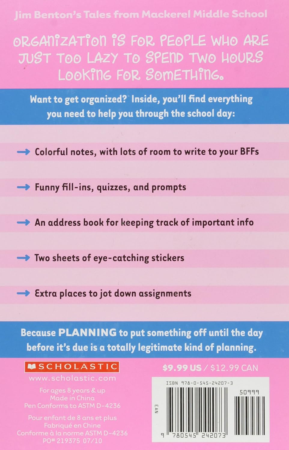 Dear Dumb Diary: Totally Not Boring School Planner