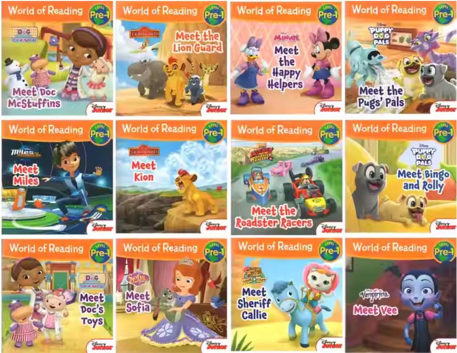 World of Reading: Disney Junior Meet the Characters collection (Pre-Level 1 Box Set)- 12 Books