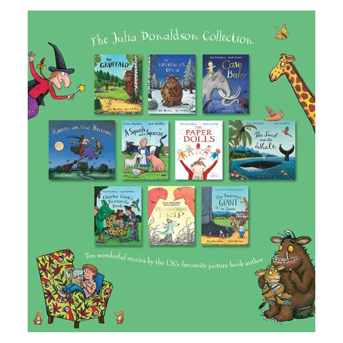 Julia Donaldson Story Collection - 10 Books Set ( with printed tote bag )