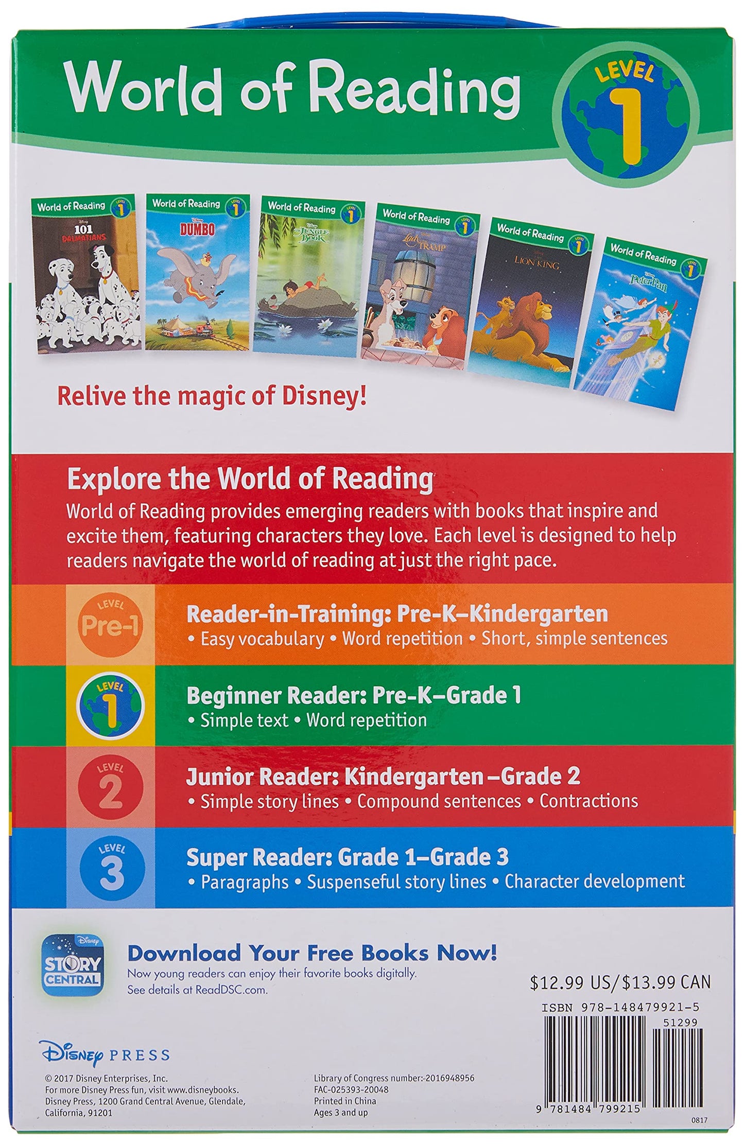 World of Reading: Disney Classic Characters Level 1 Boxed Set - 6 Books