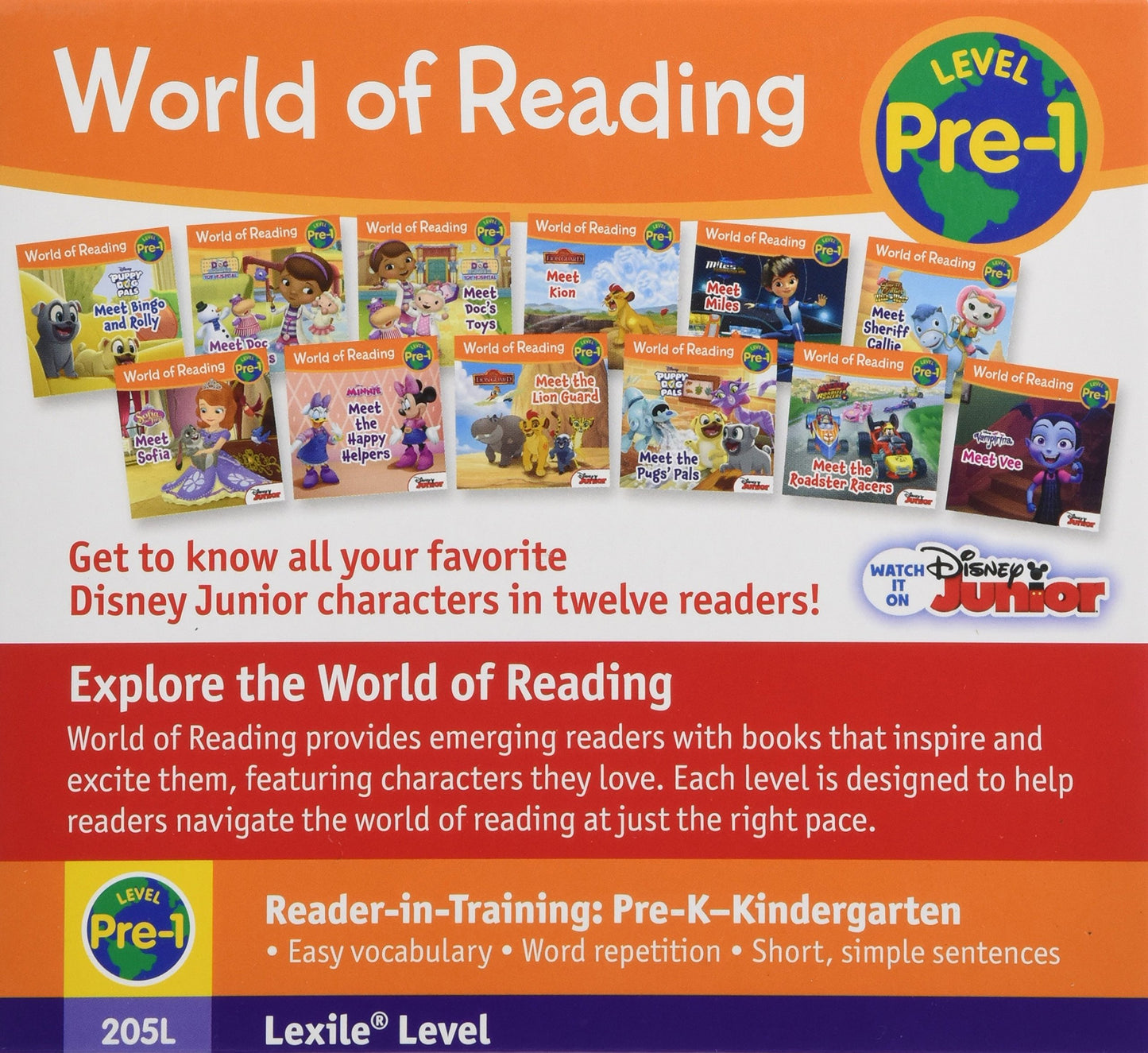 World of Reading: Disney Junior Meet the Characters collection (Pre-Level 1 Box Set)- 12 Books