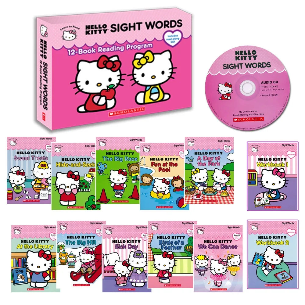 Hello Kitty Sight Words 12-Books Reading Program Box Set